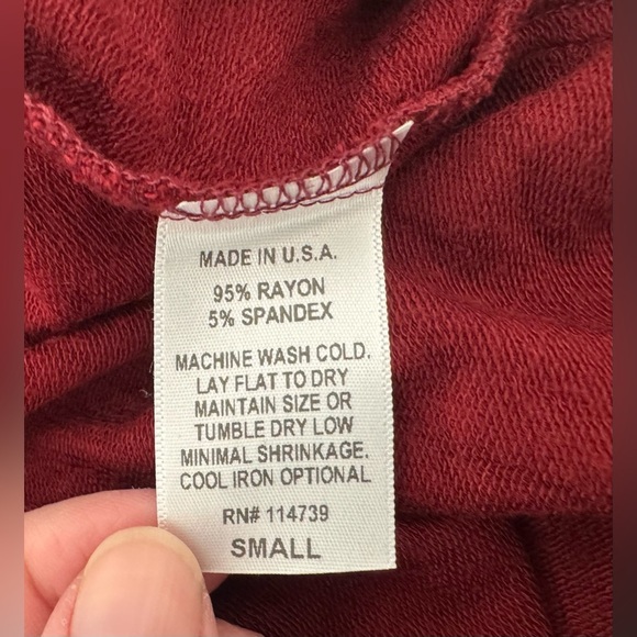 FLAX Tunic Mini Dress 3/4 Sleeves Front Seam Lagenlook Stretch Size Small - Picture 7 of 7